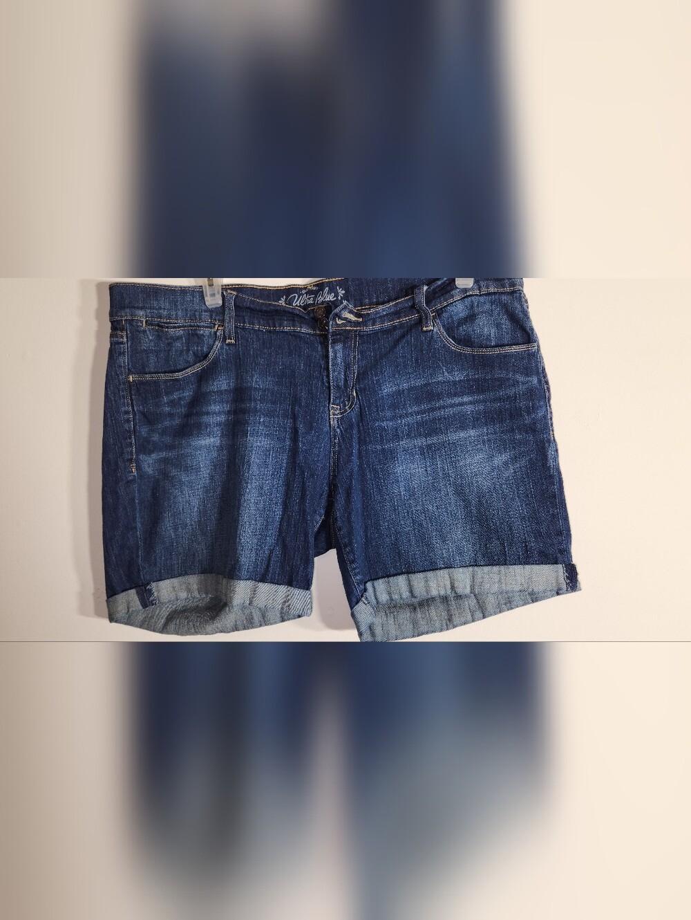 Old Navy Ultra Blue Dark Denim Shorts 18.